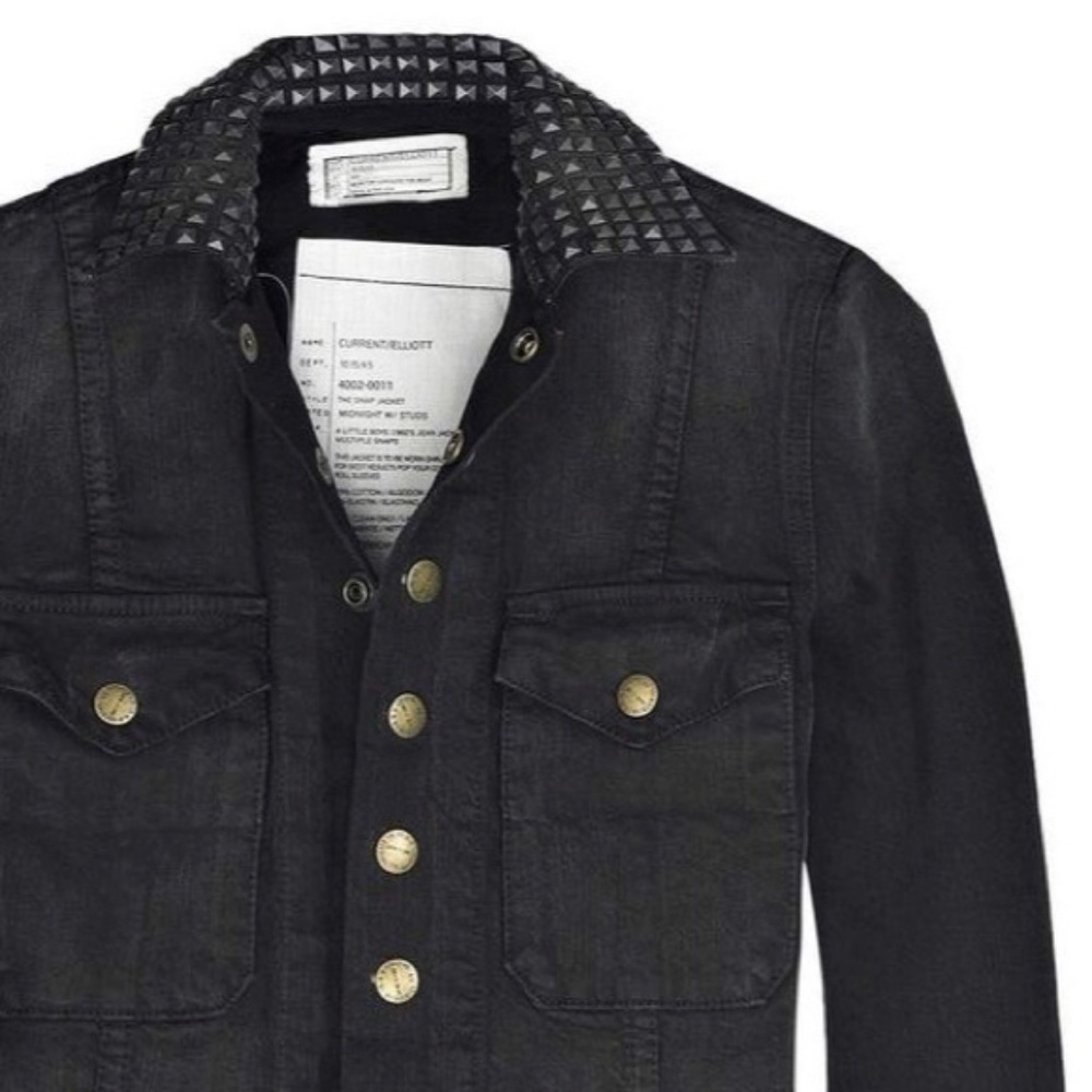 Current Elliott Snap Jacket Studs Midnight Small - image 2